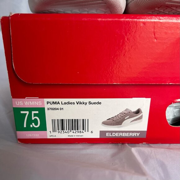 PUMA Ladies Size 7.5 Elderberry Vikky Suede Sneakers - BRAND NEW with Box - Picture 2 of 8